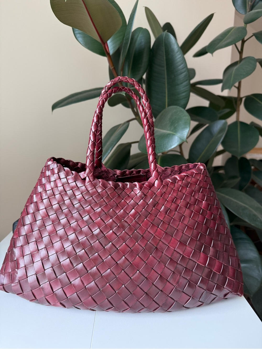 Dragon Diffusion Woven Tote Bag - Burgundy